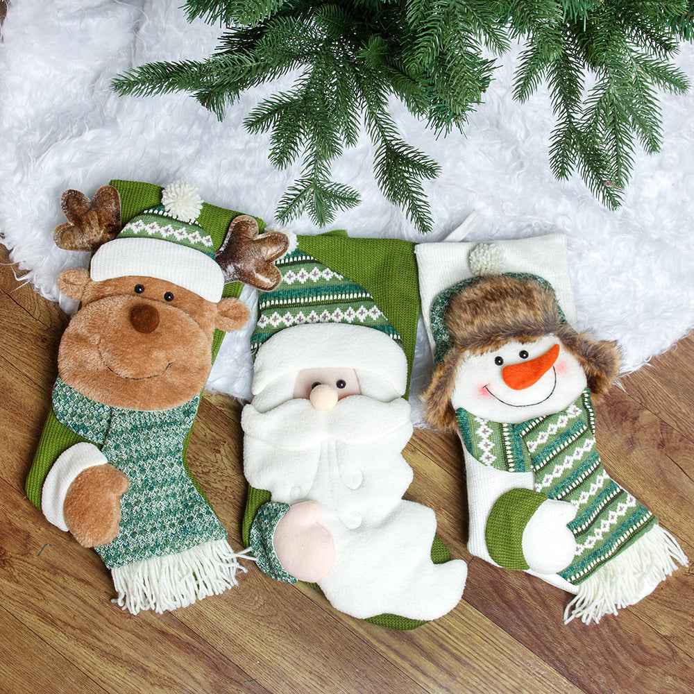 Christmas decorations, hanging decorations, candy socks, gift socks, Christmas gifts, green Christmas socks 4