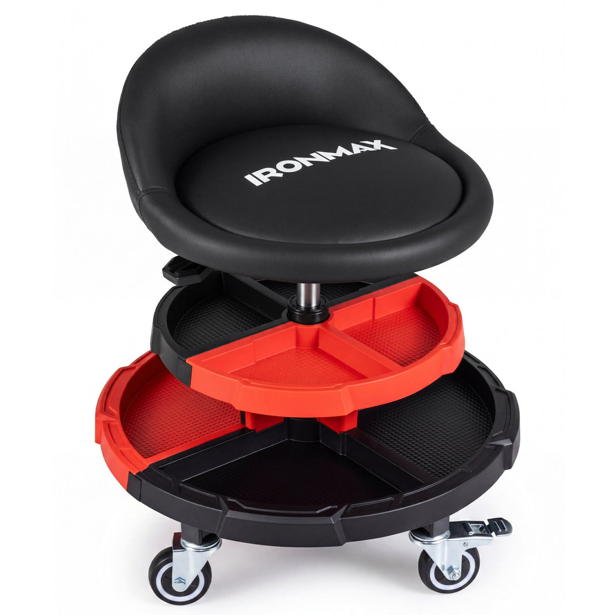 Rolling Mechanic Stool with Adjustable Height & Tool Trays 4