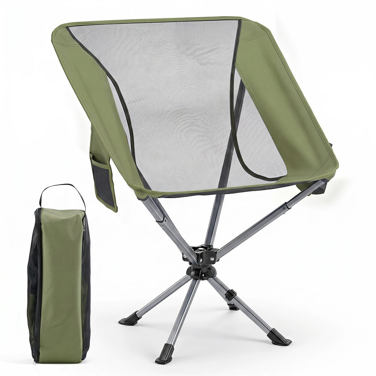 360° Swivel Camping Chair with Cup Holder - 330 lbs Capacity 3
