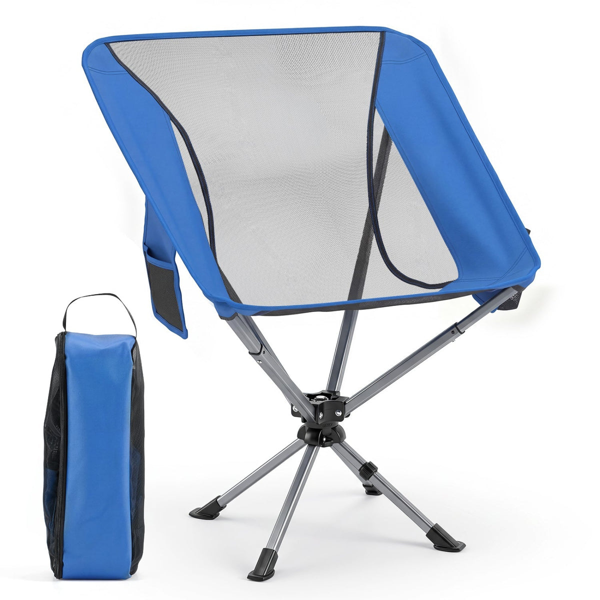 360° Swivel Camping Chair with Cup Holder - 330 lbs Capacity 1