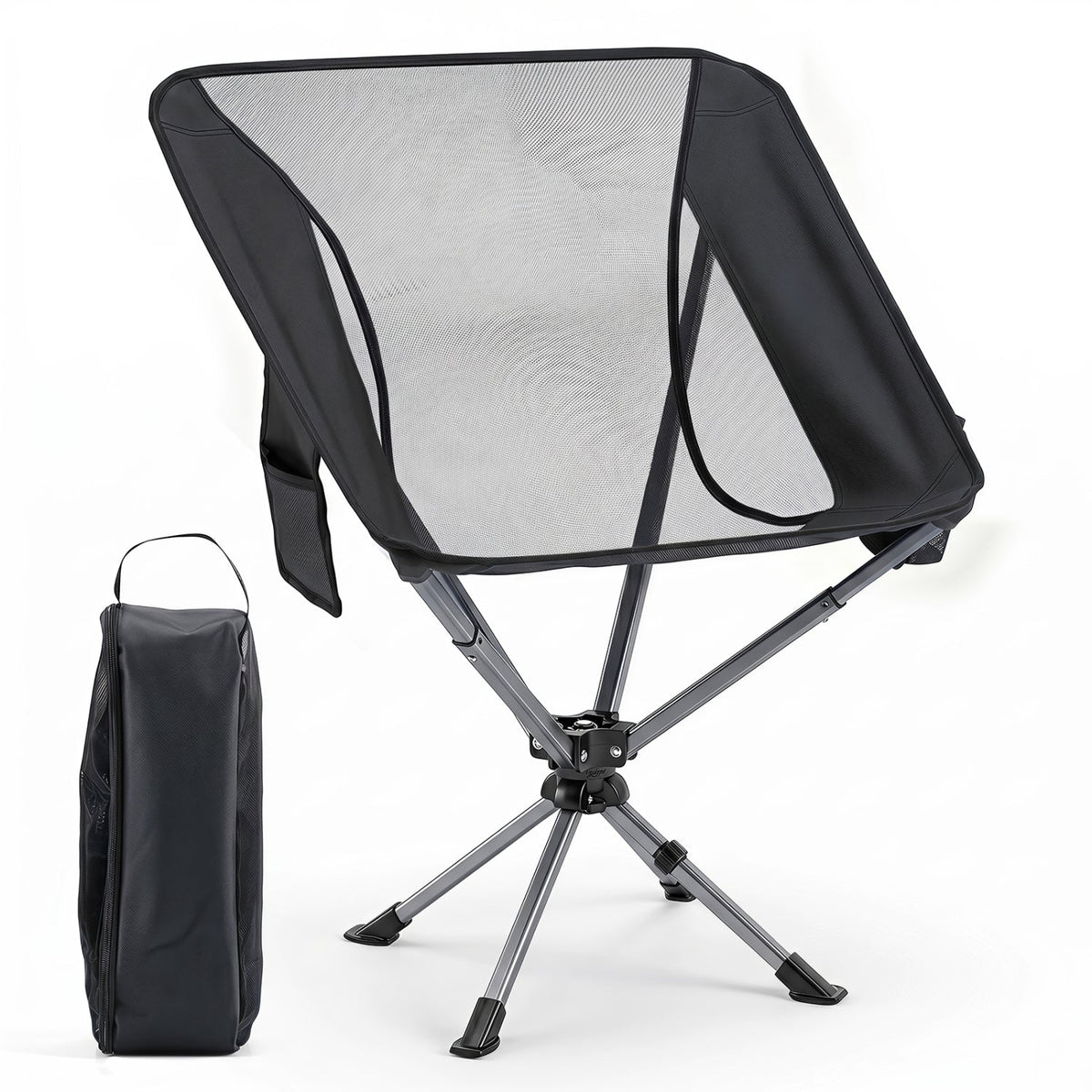 360° Swivel Camping Chair with Cup Holder - 330 lbs Capacity 2