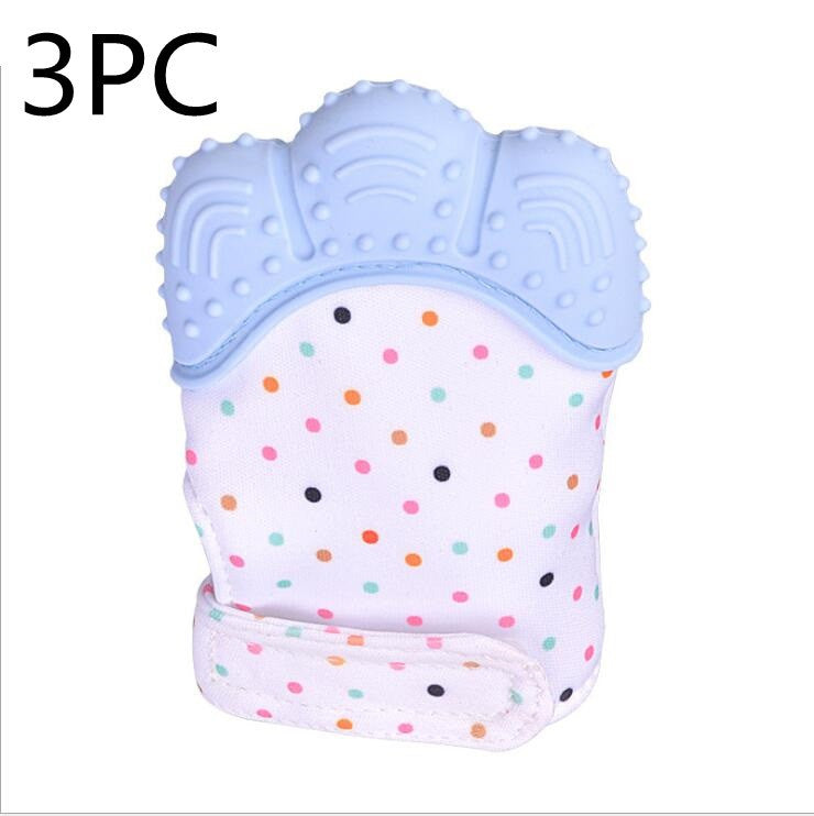 Baby teether baby anti-bite silicone molar gloves children's sound toys 11