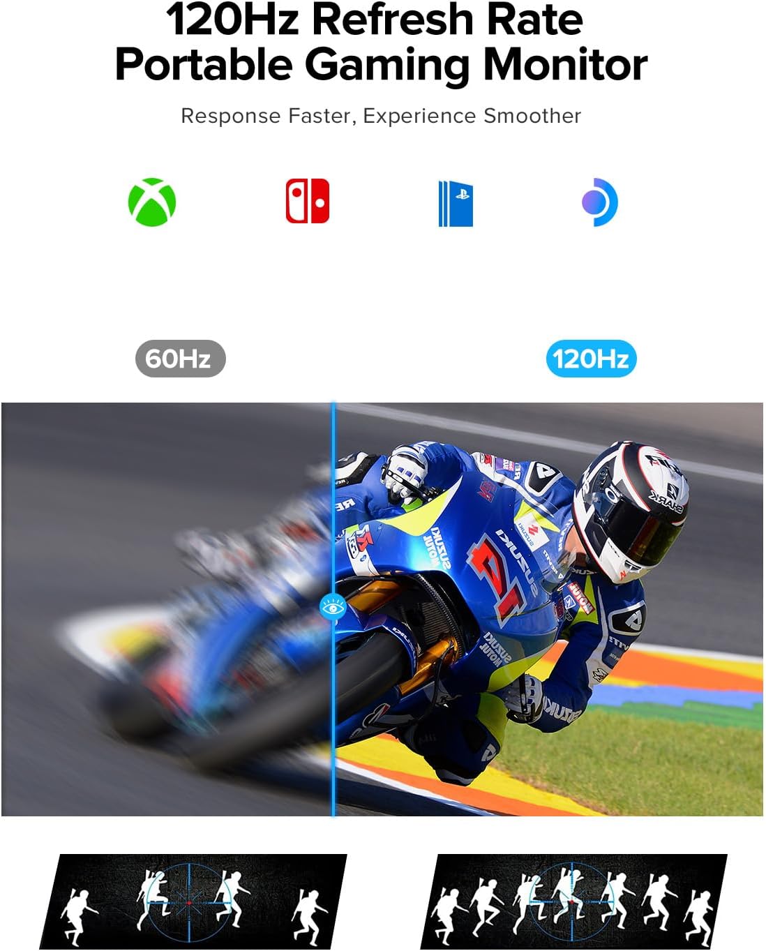 UPERFECT UTouch G16 15.6 Inch 120Hz Portable Gaming Monitor For Steam Deck Built-in 10800mAh Battery External Second Screen 4