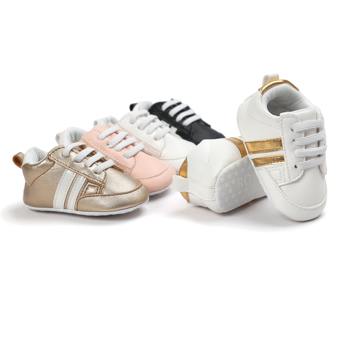 Baby Boy Girl Moccasins Shoes Infant PU Leather Non-slip Soft Newborn Sneakers 4