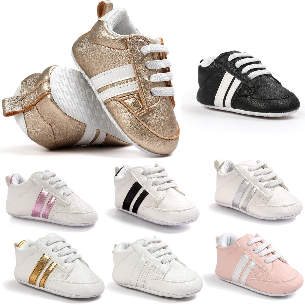 Baby Boy Girl Moccasins Shoes Infant PU Leather Non-slip Soft Newborn Sneakers 1