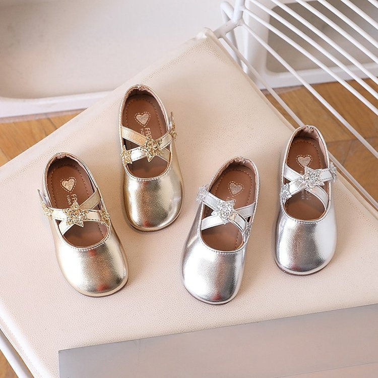 2026 Spring & Autumn New Kids Leather Shoes, Star Dance Shoes, Baby Girl Princess Shoes, Girls Casual Dress Shoes 2