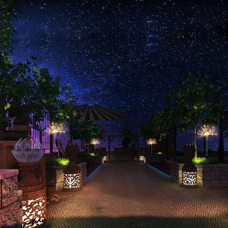 New Ground Plug Solar Fireworks Light LED Light String Copper Wire Outdoor Garden Decoration Star Lights Christmas Lights 2
