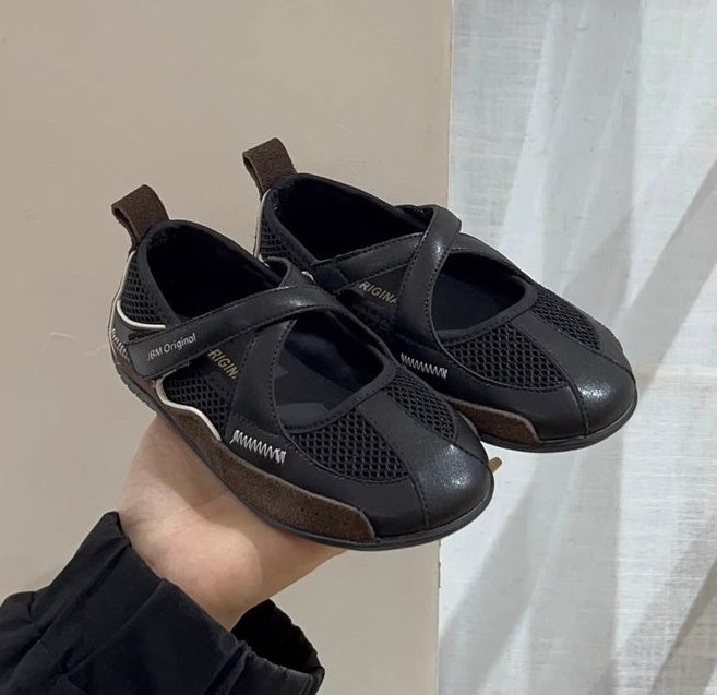 2026 New Spring Summer Girls Retro Ballet Trainers, Cross Strap Mary Jane Flats, Low Cut Flat Casual Sneakers For Kids 6