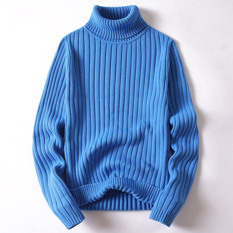 Turtleneck Sweater Men Women Ins Fashion Solid Striped Bottoming Sweater Autumn And Winter Tops Clothing 1
