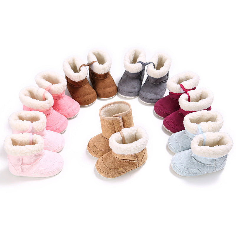 Newborn Baby Girls First Walkers Shoes Infant Toddler Soft Rubber Soled Anti-slip Boots Booties 3