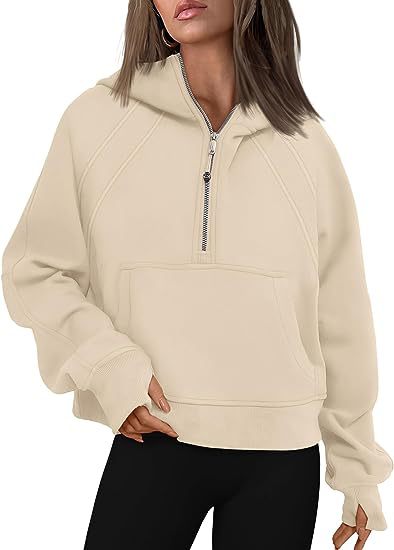 Zipper Hoodies Sweatshirts With Pocket Loose Sport Tops Long Sleeve Pullover Sweaters Winter Fall Outfits Women Clothing 8