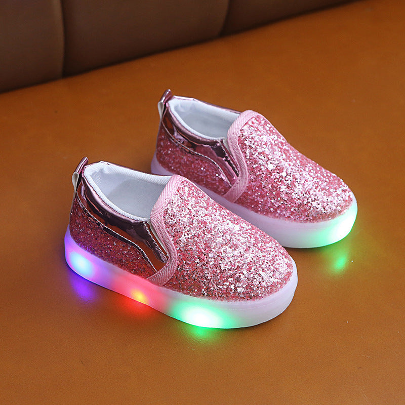 Kids Led Sneakers Lighted Baby Toddler Sneakers Sequin Girl Light Shoes 4