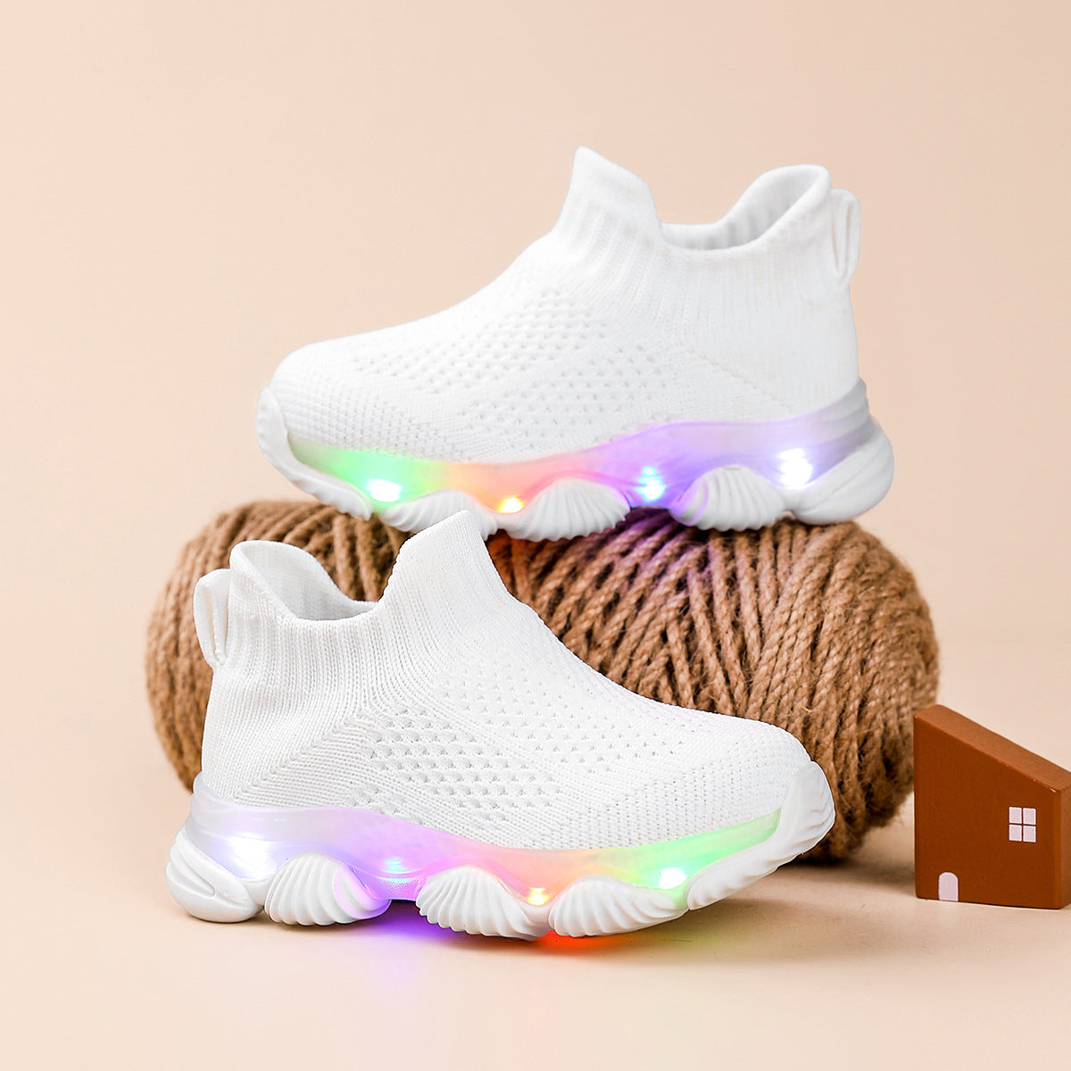 Light-up Baby Ultra-lightweight Knitted Breathable Soft-soled Shoes 7