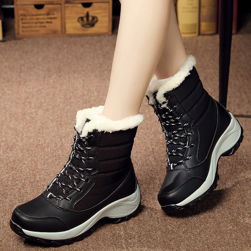 Plus velvet high-top women's shoes waterproof snow boots 1