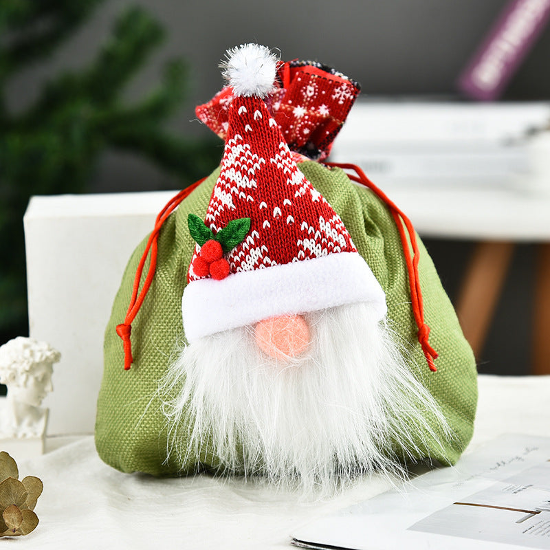 Christmas Faceless Doll Tote Bag Creative Christmas Apple Bag Candy Bag Christmas Gift Bundle Pocket 7