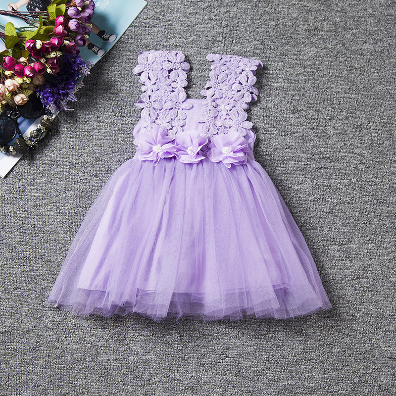 Spring And Summer Children's Sling Lace Little Girl Dress 8
