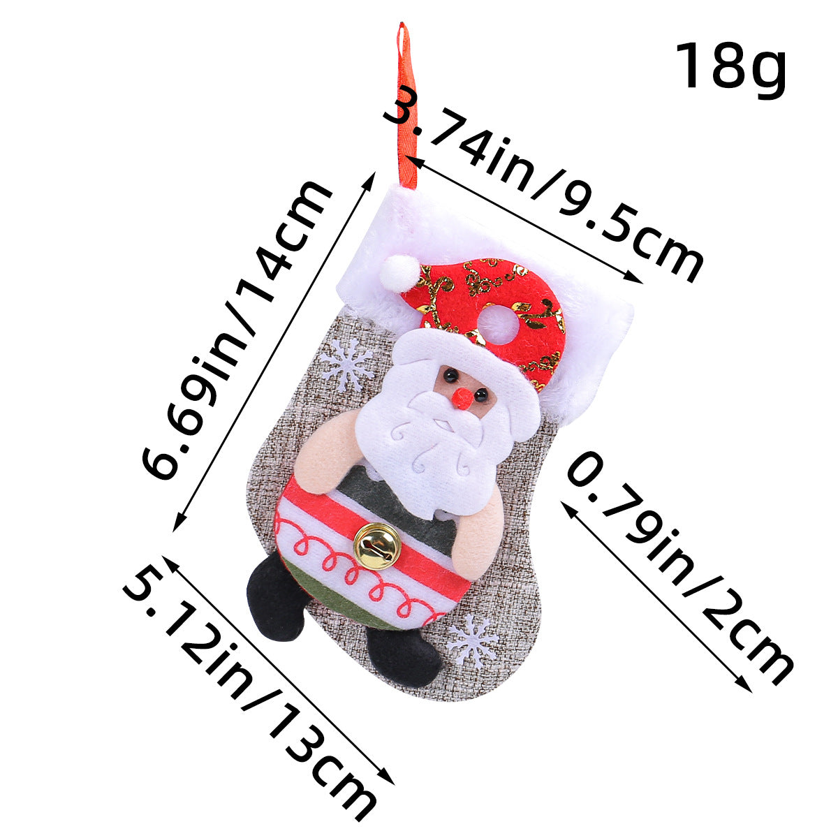 Christmas Doll Socks Cartoon Plush Christmas Socks Christmas Tree Pendant Santa Claus Snowman Candy Gift Bag 5