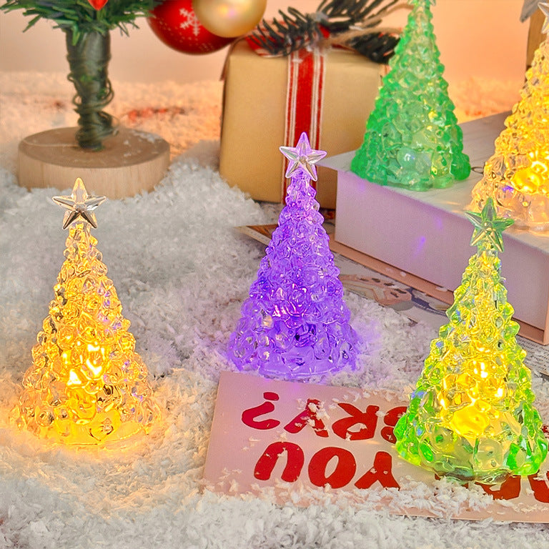 Christmas Star Tree Night Light LED Room Decoration Iceberg Atmosphere Light Children's Christmas Gift Desktop Ornament 2