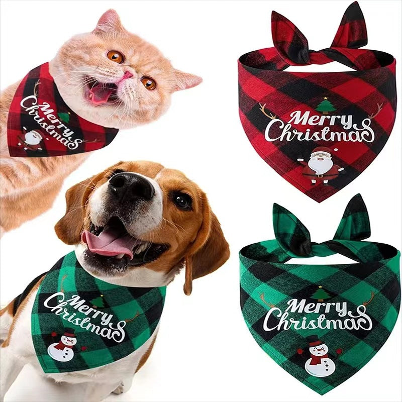 Christmas Day Border Protection Pet Small, Medium, and Large Dogs, Dogs, Cats, Teddy Triangular Towels, Water Jars 1