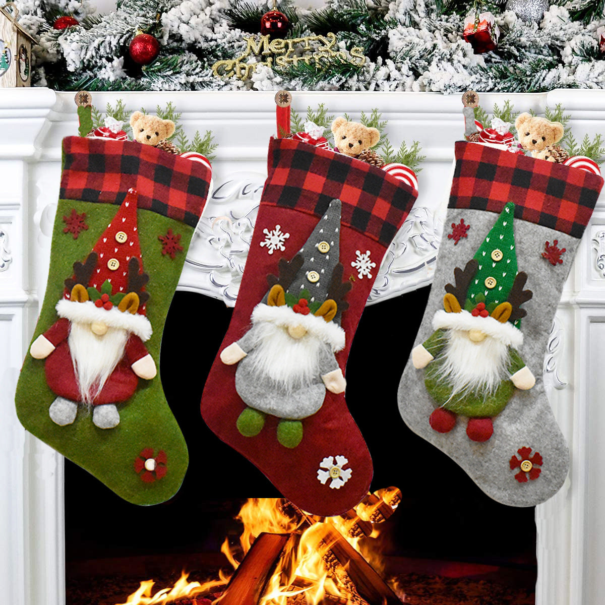 Christmas Decoration Gift Faceless Doll Christmas Socks Pendant Santa Claus Children's Christmas Gift Bag 1