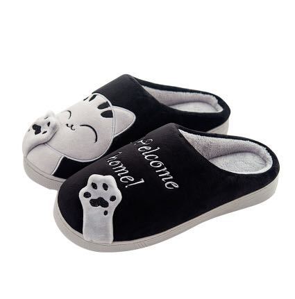Cute Cat Shoes Soft Winter Women Winter Home Slippers Animal Slip On Soft Warm House Shoes Men Couple Indoor Bedroom Footwear Soft Cozy Home Slippers For Women Slip On Comfy Women's Washable Cotton Bedroom Slippers 1