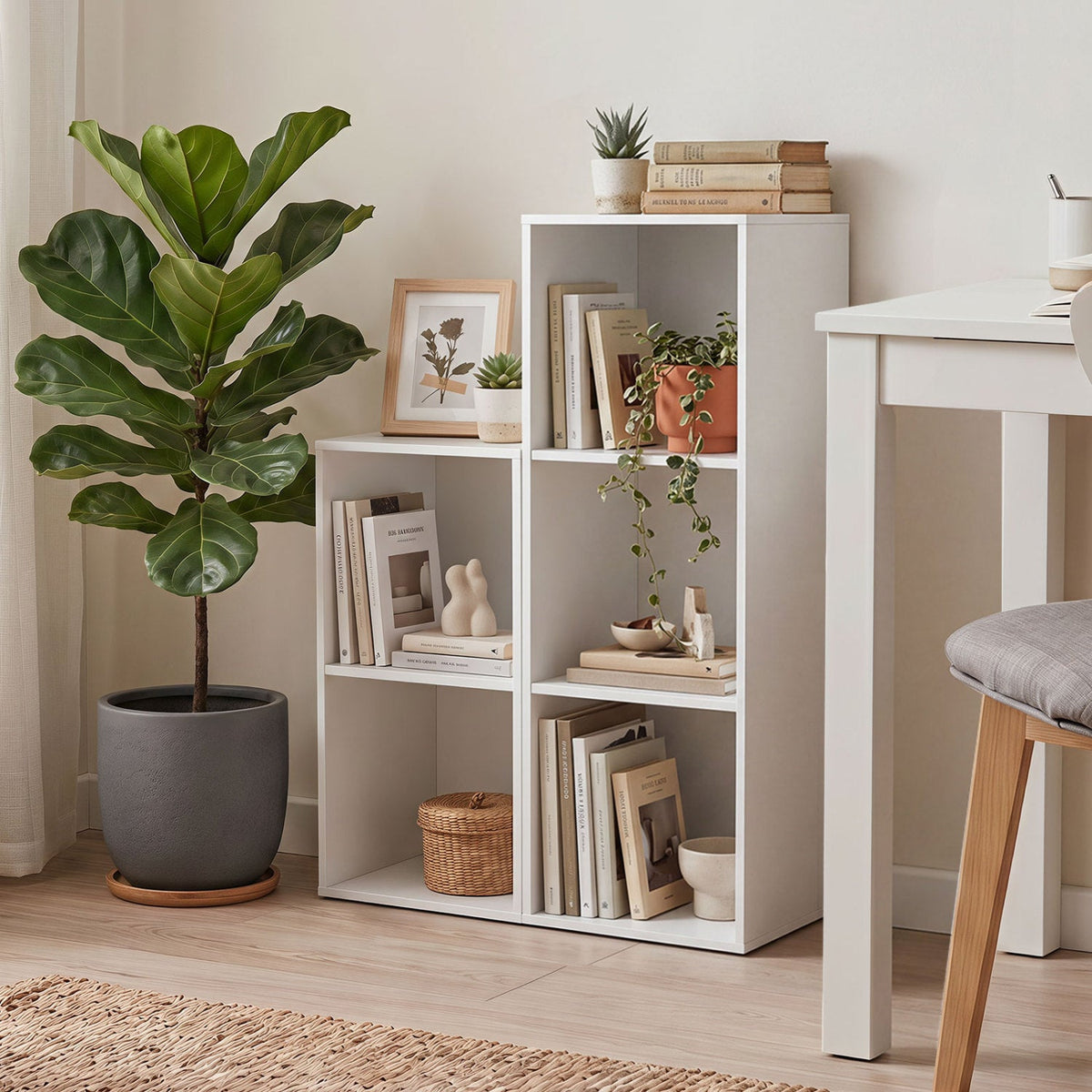 3-Cube Bookcase with Anti-Tipping Kits - White 2