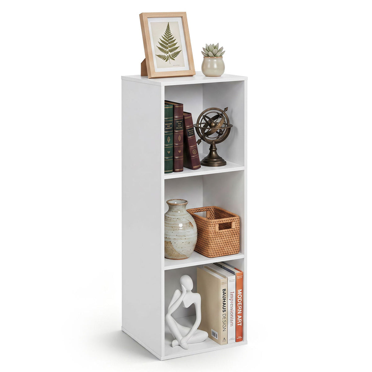 3-Cube Bookcase with Anti-Tipping Kits - White 4