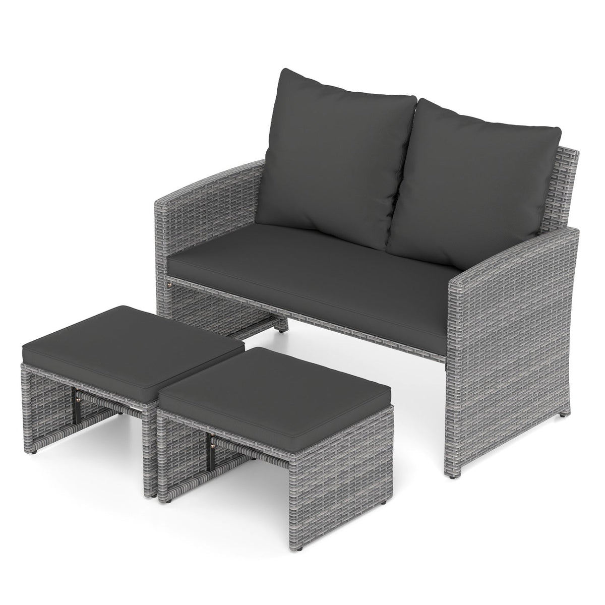 3-Piece Patio Conversation Set with Cushions 1