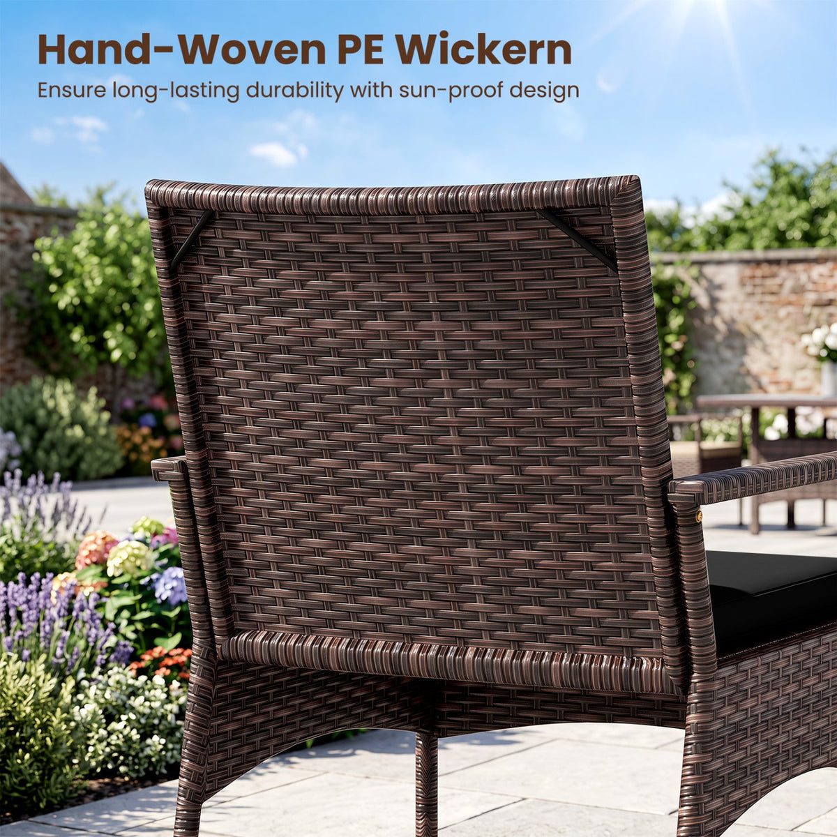 3-Piece Rocking Bistro Set with Cushions & Side Table 8