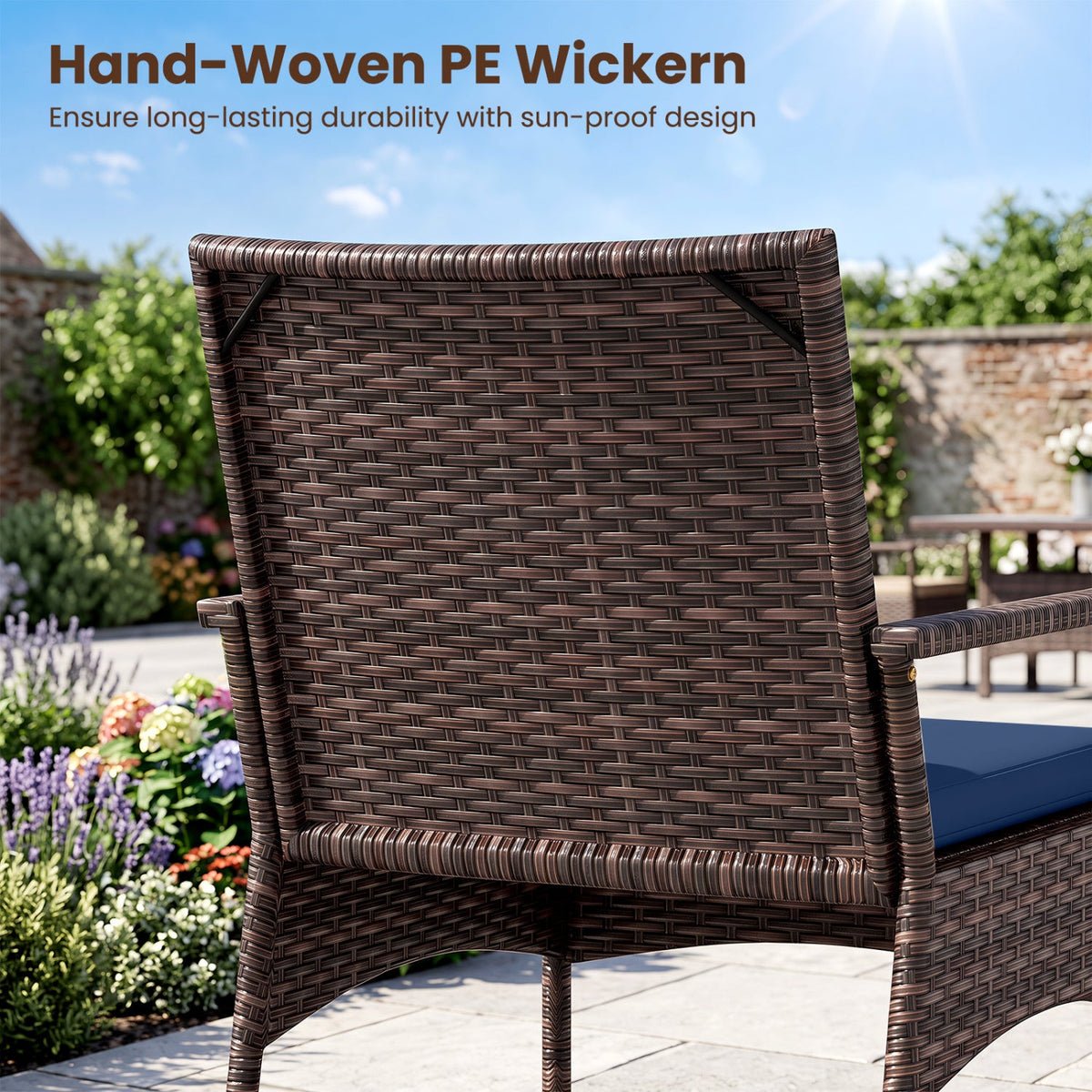 3-Piece Rocking Bistro Set with Cushions & Side Table 16