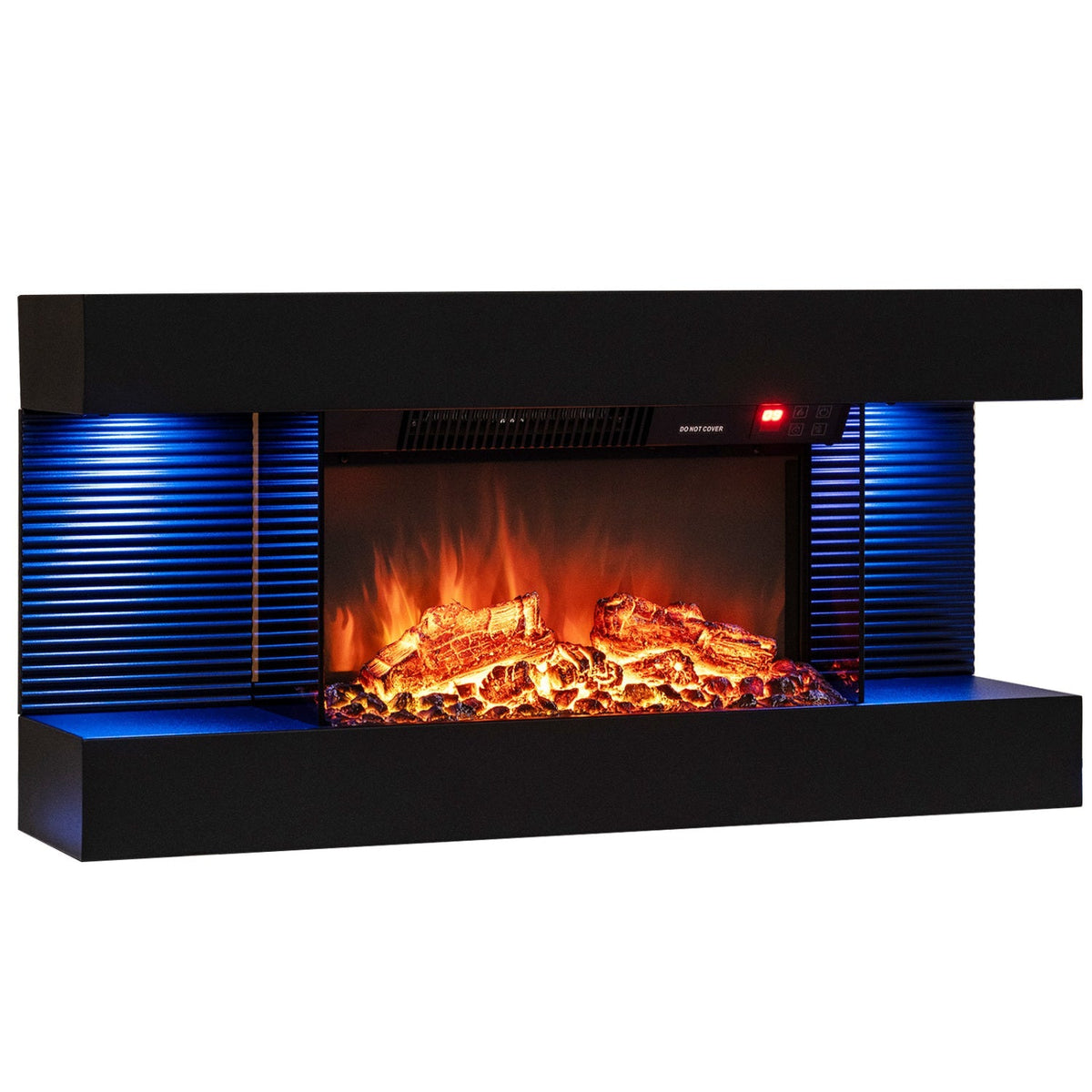 32-Inch Wall Mount Electric Fireplace with WiFi & Floating Mantel 1