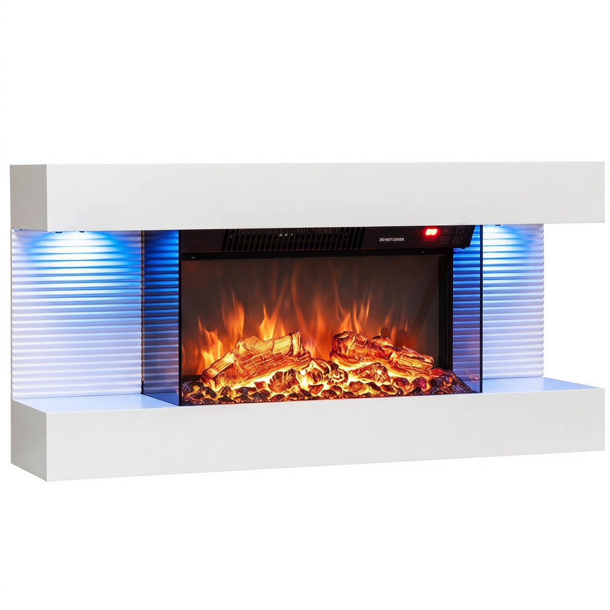 32-Inch Wall Mount Electric Fireplace with WiFi & Floating Mantel 1