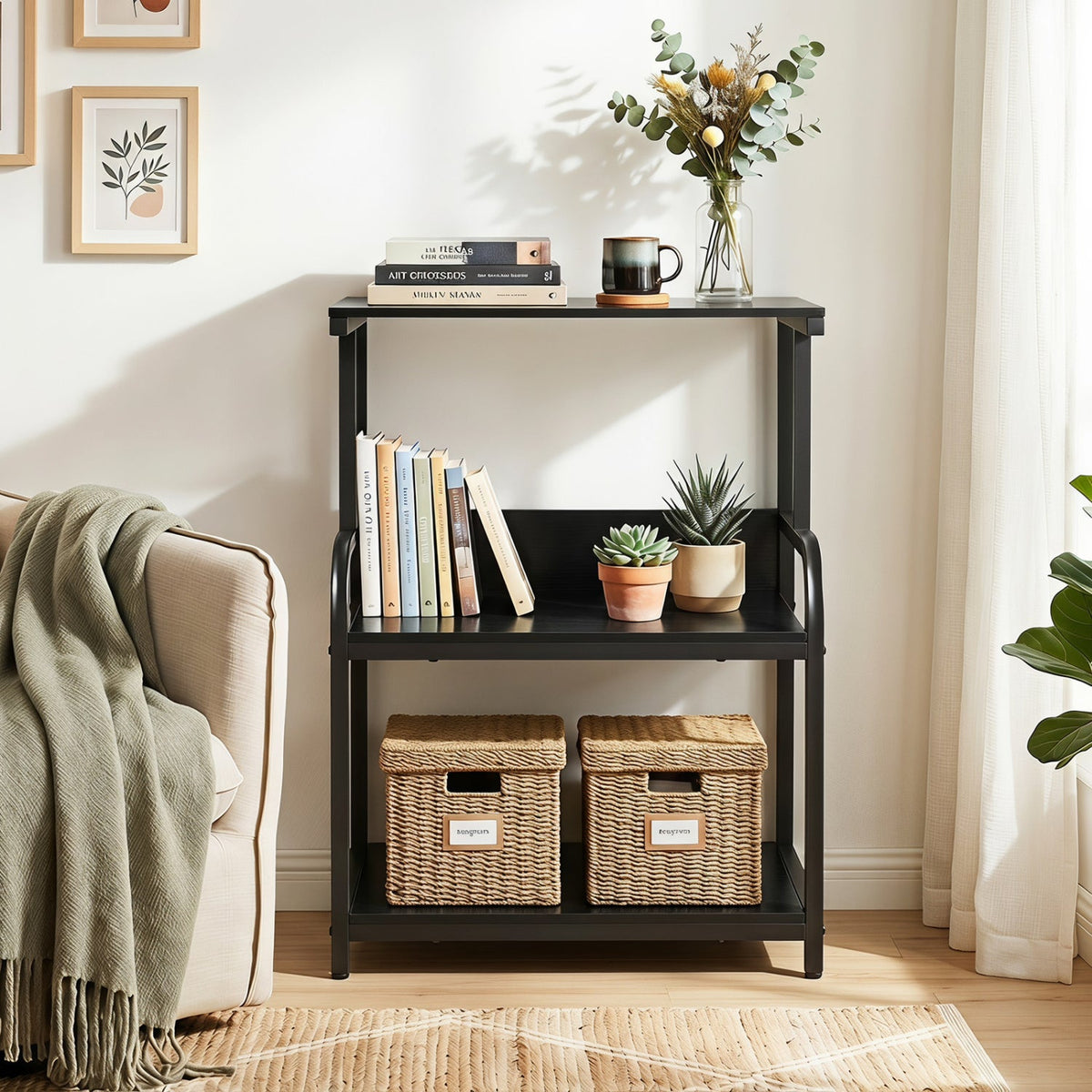 3-Tier Rolling Printer Stand with Adjustable Shelf 10