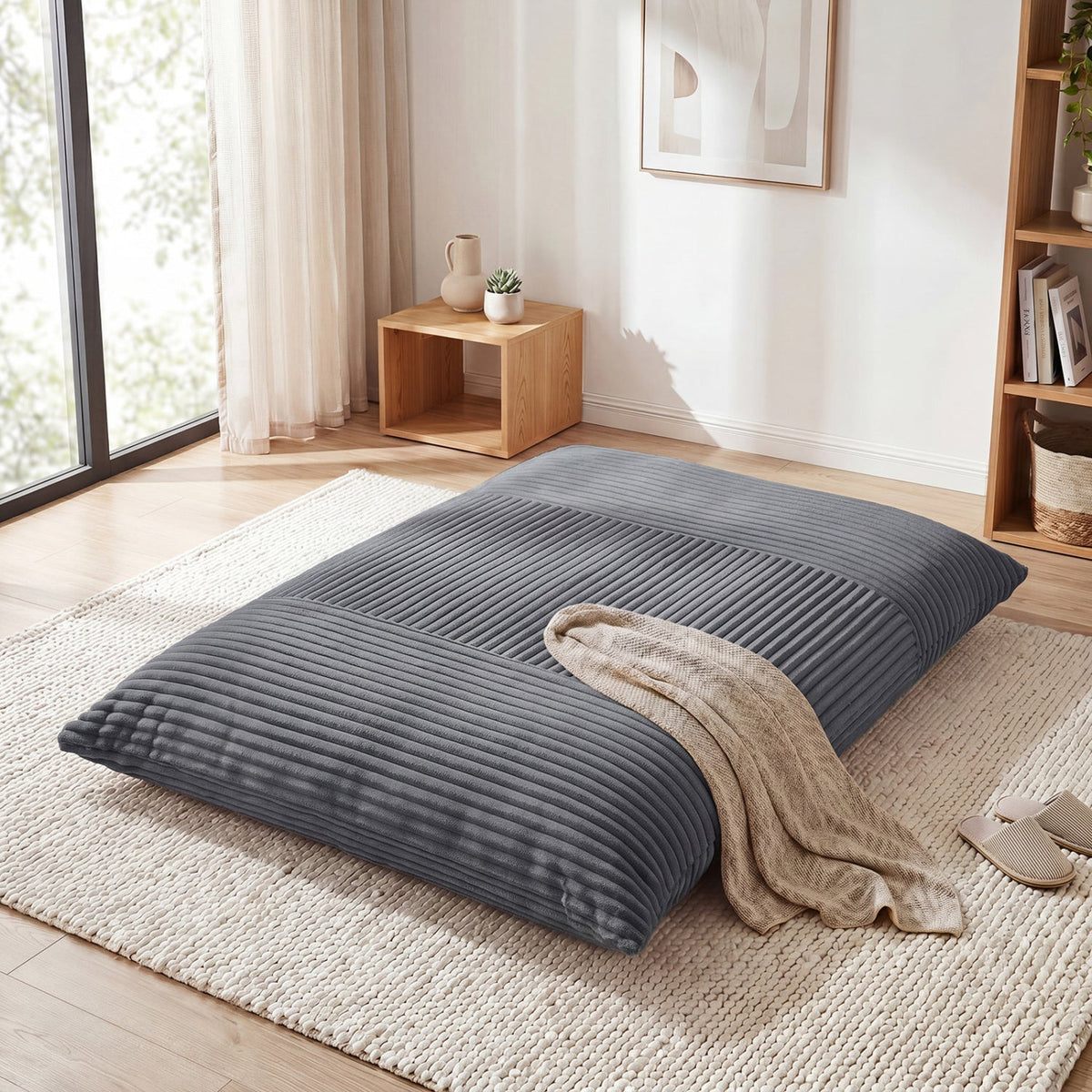 3-in-1 Convertible Bean Bag Chair with Corduroy Fabric 2