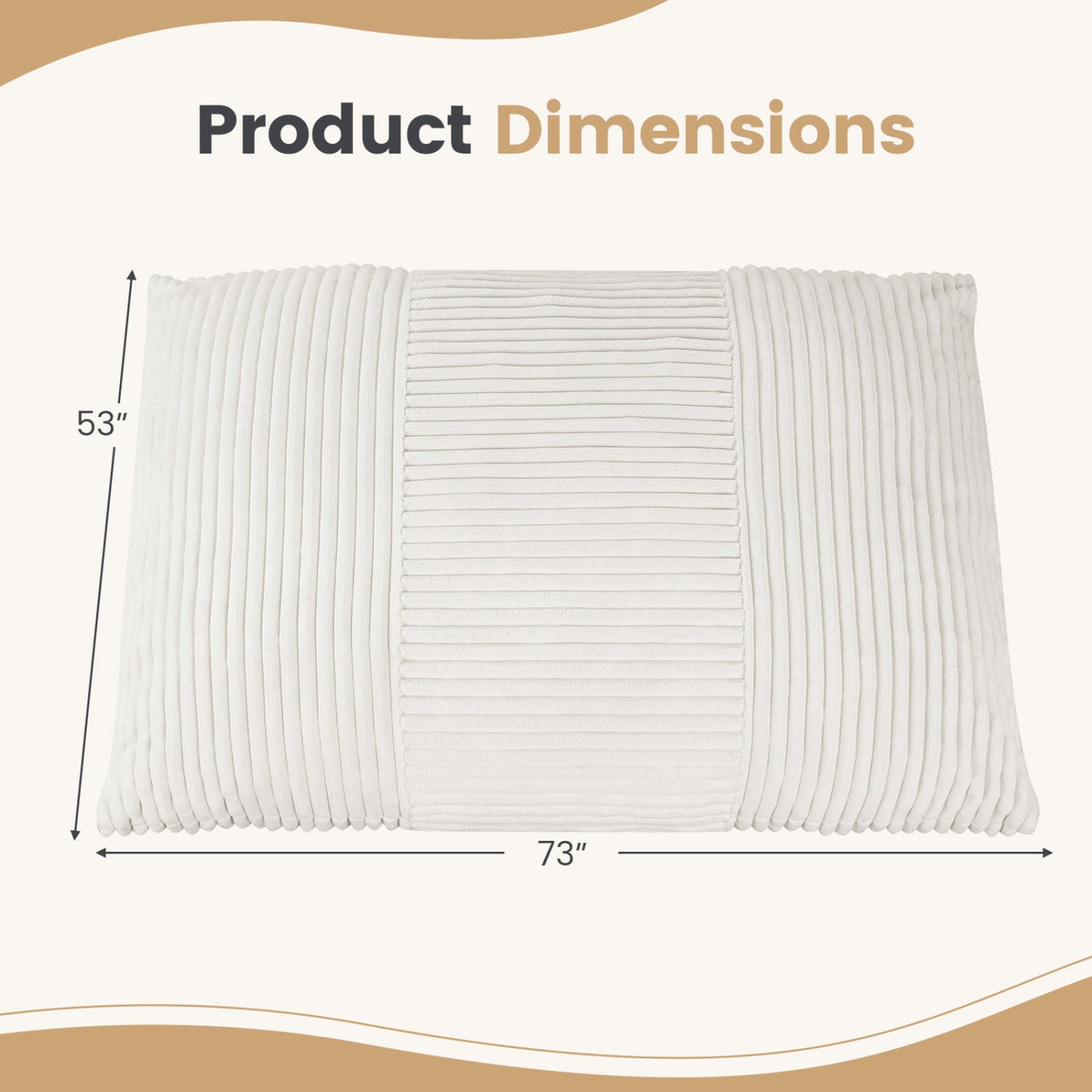 3-in-1 Convertible Bean Bag Chair with Corduroy Fabric 12