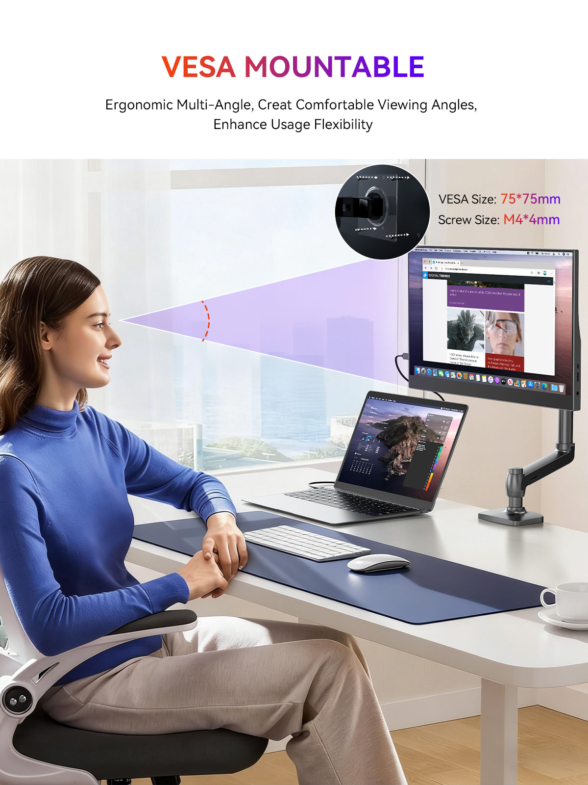 UPERFECT 15.6 Inch Portable Monitor 1080P FHD IPS Display 125 Percent SRGB USB C HDMI Plug And Play Built In Stand Dual Speakers For Laptop PC MacBook PS5 Xbox Switch 4
