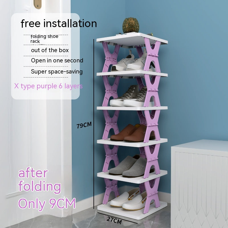 Plastic Installation-free Shoe Rack Storage Shoe Rack Folding Shoe Cabinet 17