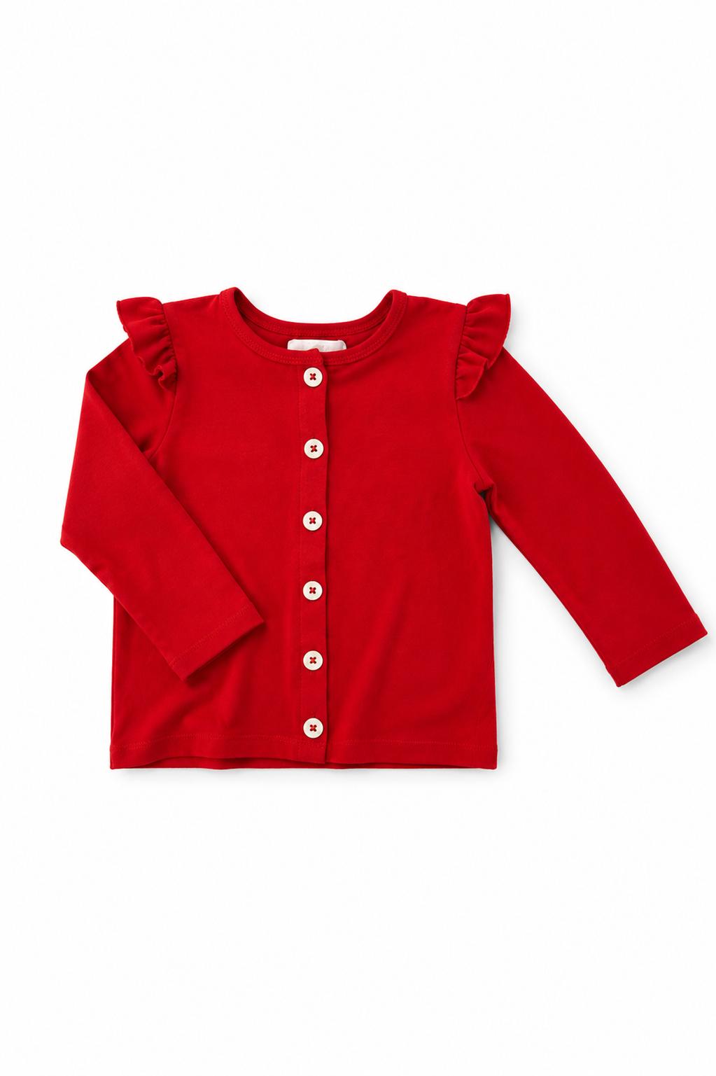 Red Ruffle Cardigan 1