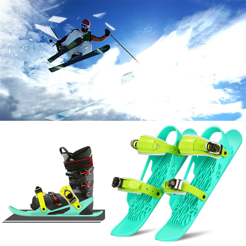 Mini Ski Skates Portable Short Skiboard Adjustable Skates Shoes For Snow 7