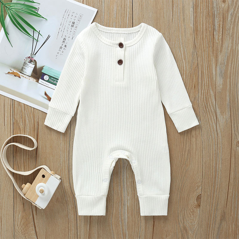 New Baby Jumpsuit Sunken Stripe Trousers Romper Western Style 6