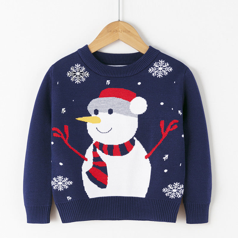 Cotton Double Layer Autumn Winter Christmas Long Sleeved Children's Sweater 21