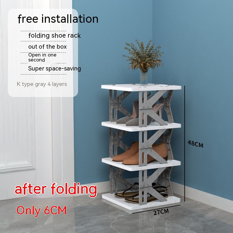 Plastic Installation-free Shoe Rack Storage Shoe Rack Folding Shoe Cabinet 10