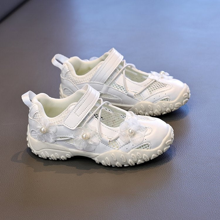 2026 Summer New Kids Sports Sandals, Hollow Mesh Flower Casual Shoes, Breathable Shallow Mouth Girls Shoes For Little Girls 3