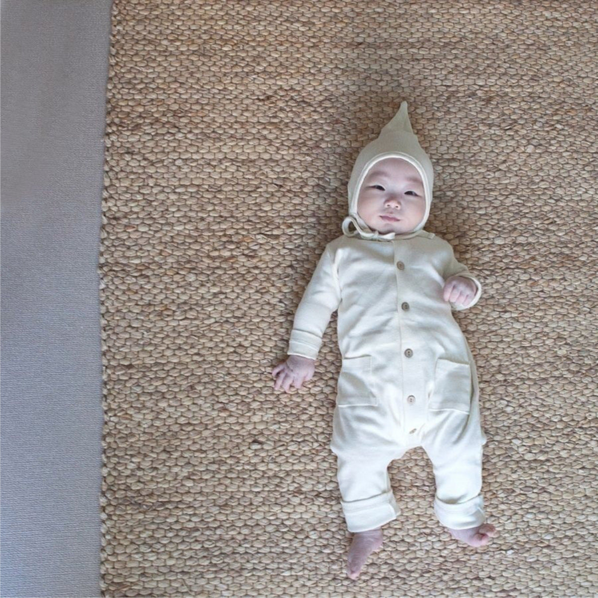 Solid-color Pocketed Chest-opening Baby Romper 4