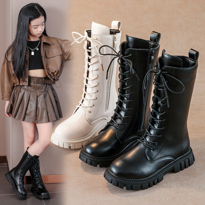 British-style Childrens Knee-high Boots For Girls 2