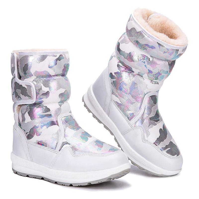 Waterproof And Slip-resistant Winter Mid-top Fleece-lined Thick Children's Winter Shoes 7