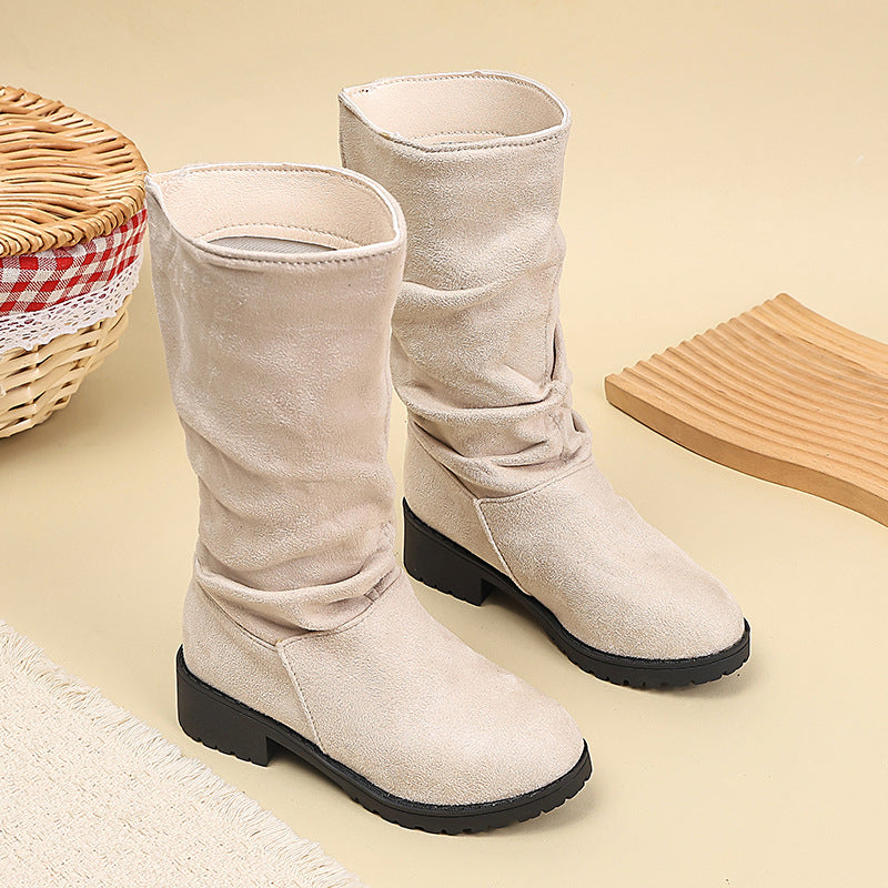 Korean-style Velvet-lined High-top Kids' Fashion Boots 2