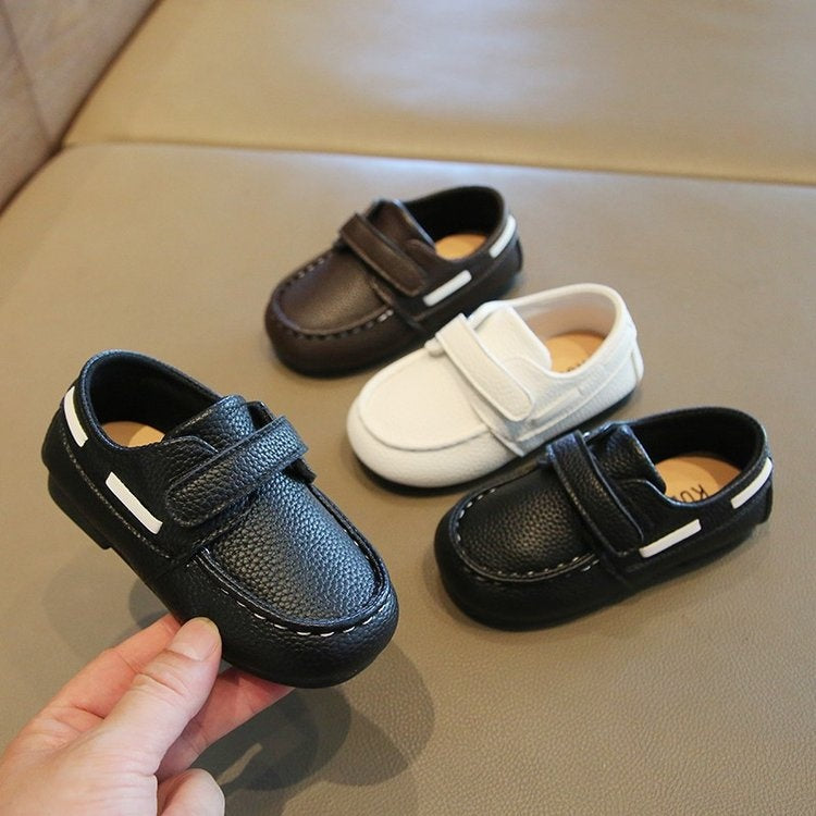 2026 New Autumn British Retro Kids Leather Shoes, Soft Sole Baby Casual Loafers Moccasin Shoes For Boys Toddlers 1