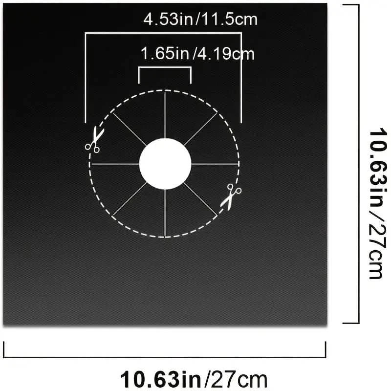 4-Pack: Gas Stove Burner Covers - Reusable Non-Stick PVC Stovetop Protector Liners 4