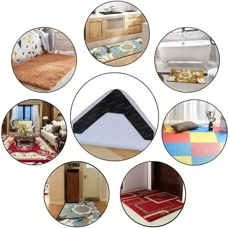 4-Pack: Reusable Non-Slip Carpet Rug Stickers 8